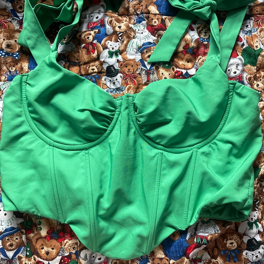 Green corset top! Size medium